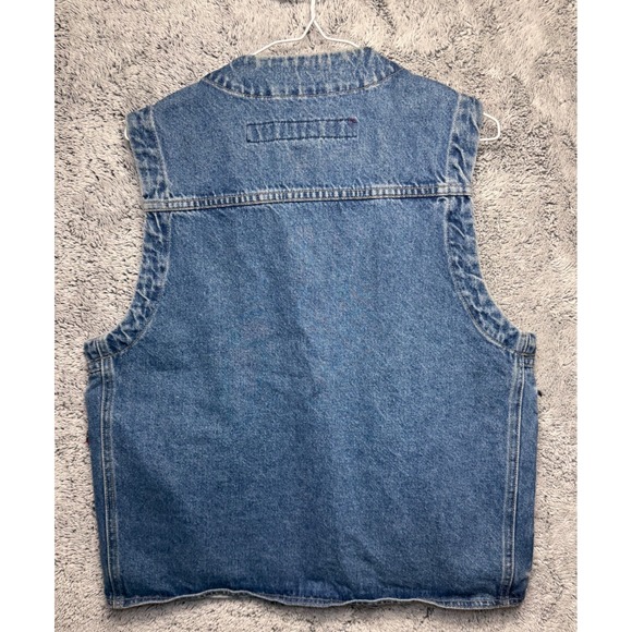 Vintage Garage Denim Vest Made in USA Workwear Trucker Vest M - Picture 9 of 9